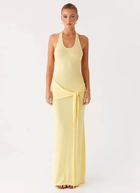 Pina Colada Knit Maxi Dress - Yellow sold by Peppermayo