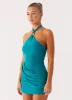 Henrietta Mini Dress - Turquoise sold by Peppermayo