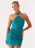 Henrietta Mini Dress - Turquoise sold by Peppermayo