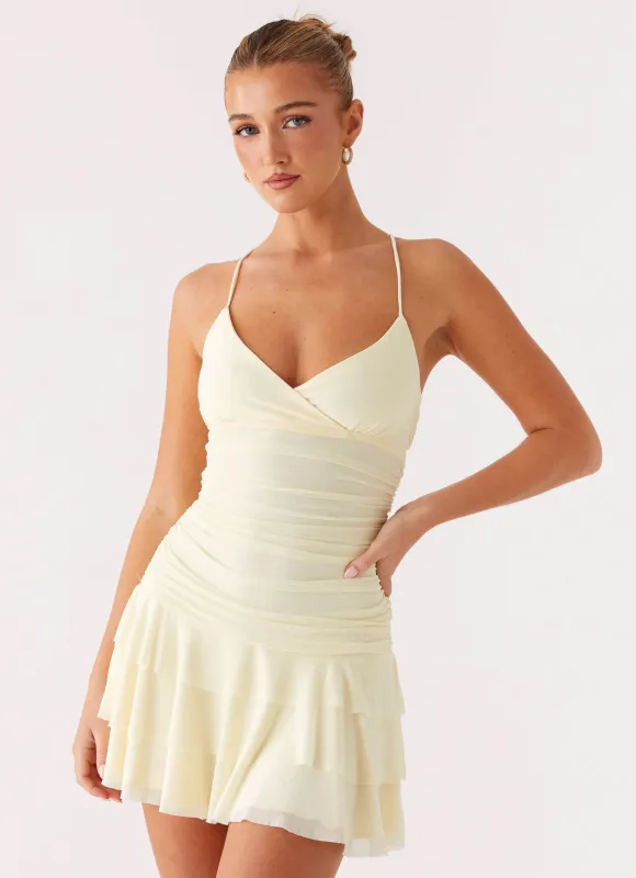 Emily Mini Dress - Yellow sold by Peppermayo