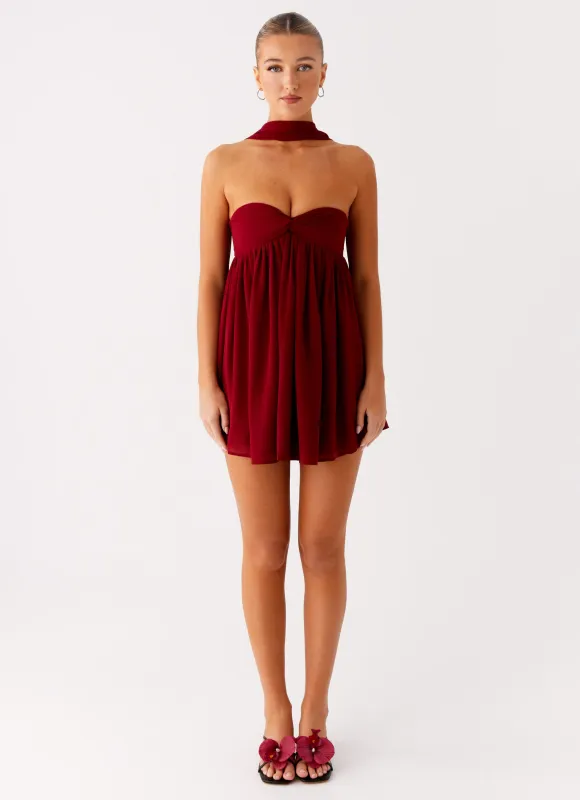 Saturn Mini Dress - Maroon sold by Peppermayo