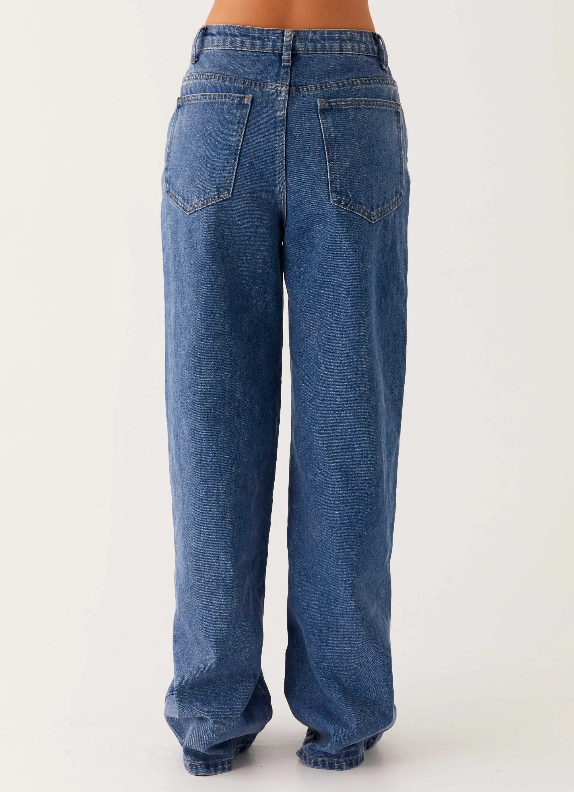 Back Again Straight Leg Denim Jeans - True Blue sold by Peppermayo product image thumbnail 4