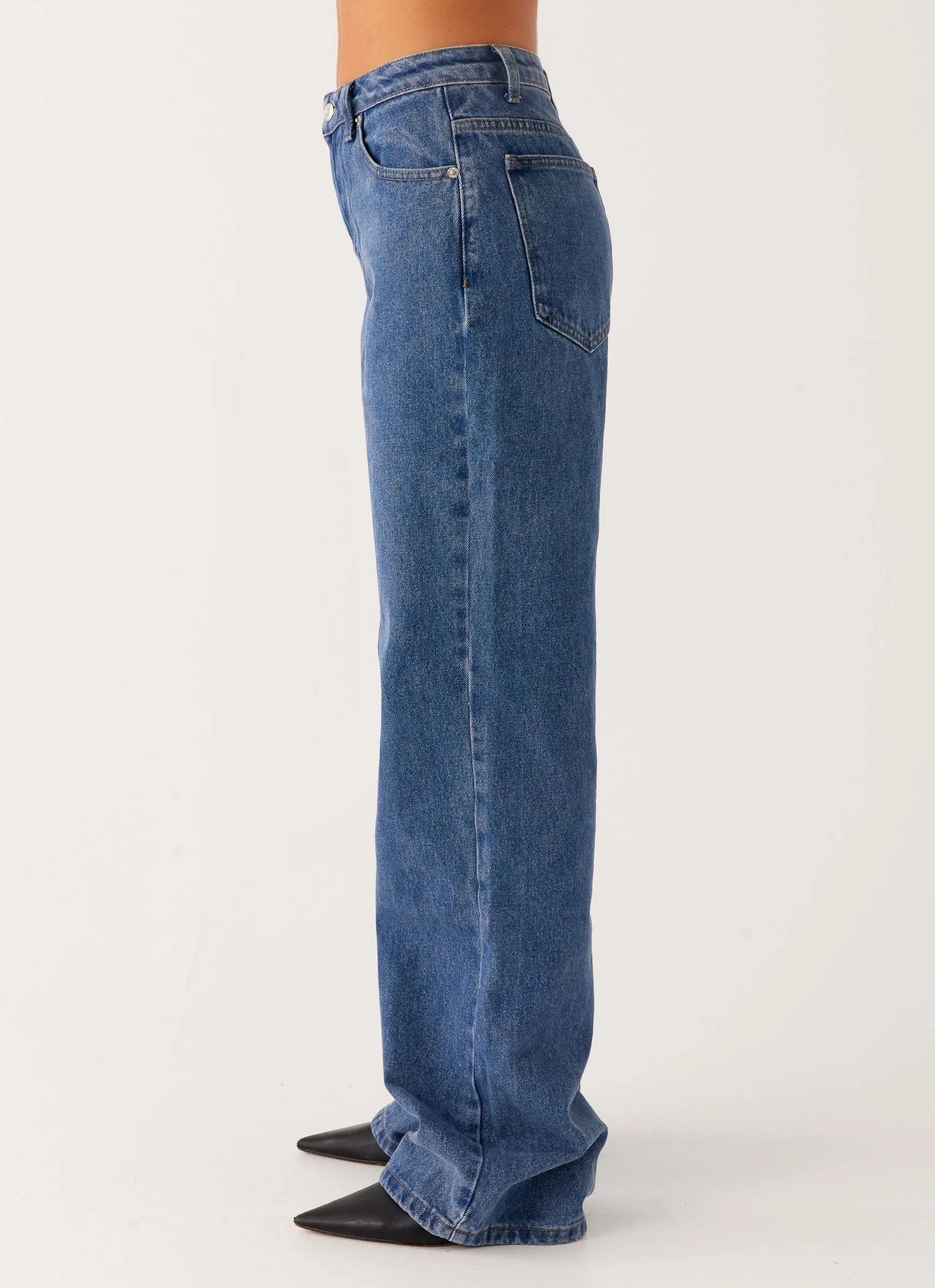 Back Again Straight Leg Denim Jeans - True Blue sold by Peppermayo product image thumbnail 3