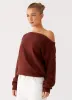 Jaelin Asymmetric Top - Chocolate sold by Peppermayo