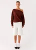 Jaelin Asymmetric Top - Chocolate sold by Peppermayo