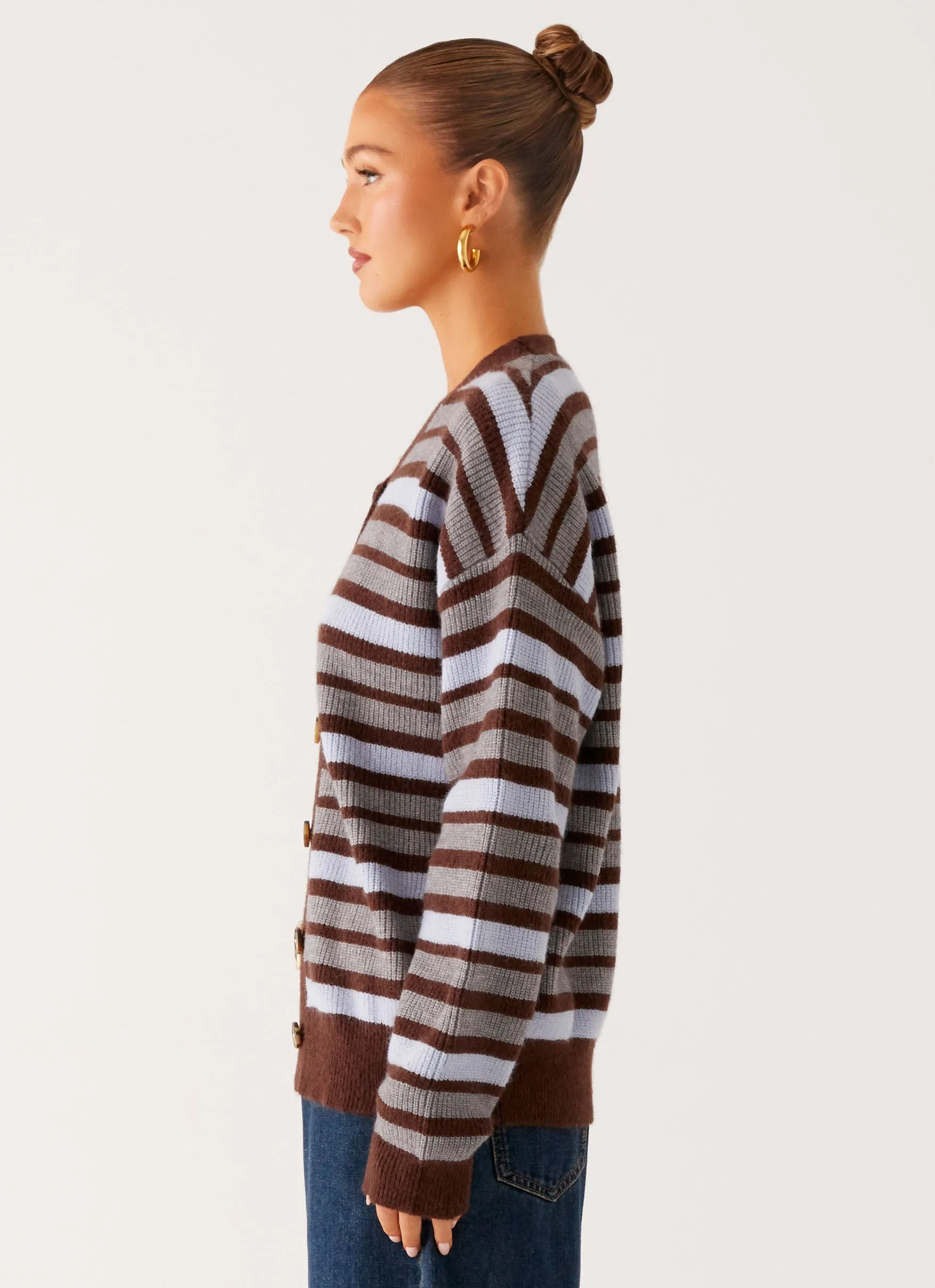 Charlie Oversized Cardigan - Tawny Stripe sold by Peppermayo product image thumbnail 3