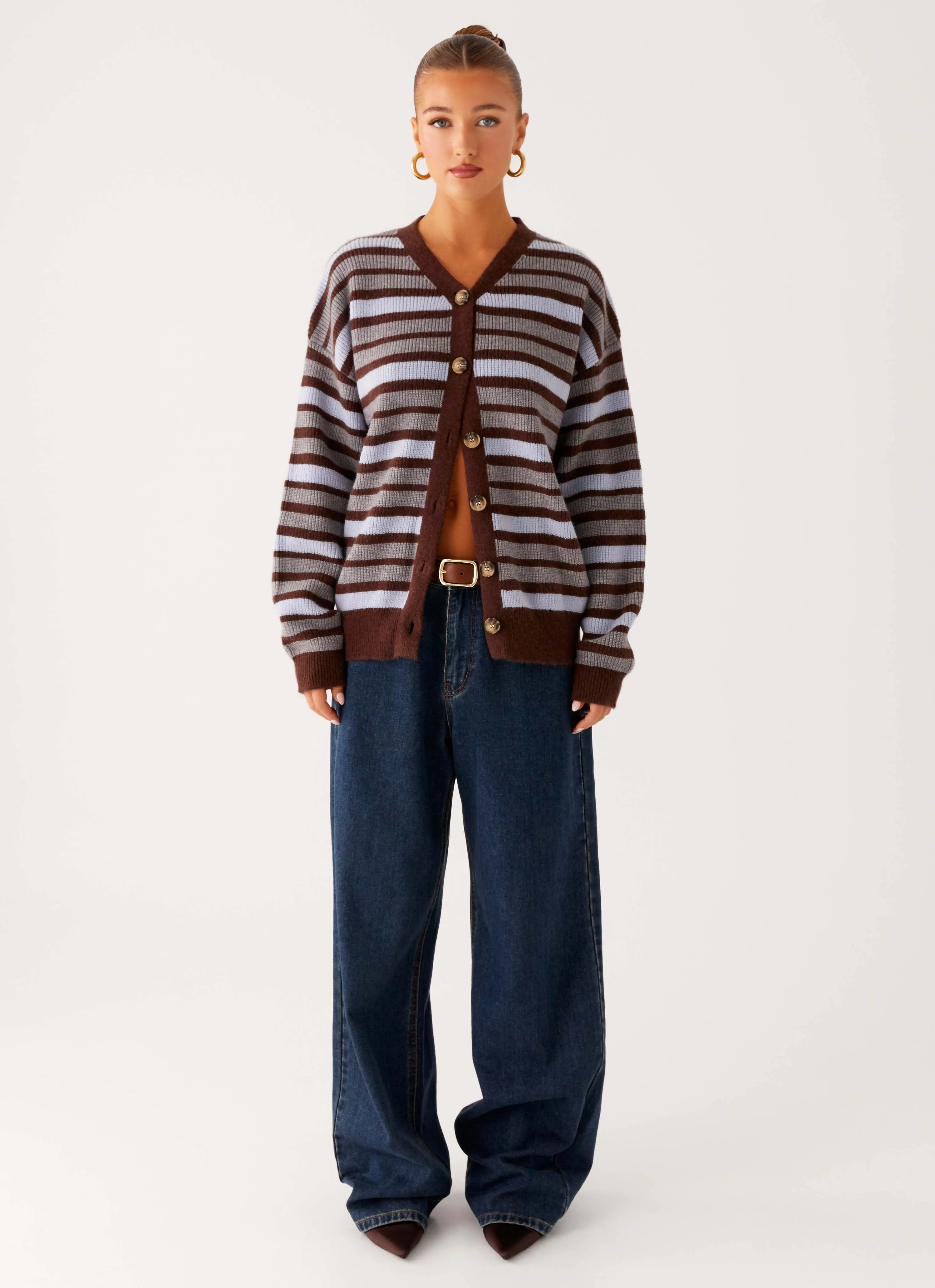 Charlie Oversized Cardigan - Tawny Stripe sold by Peppermayo product image thumbnail 2