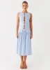 Silver Tides Midi Skirt - Blue sold by Peppermayo