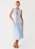 Silver Tides Midi Skirt - Blue sold by Peppermayo