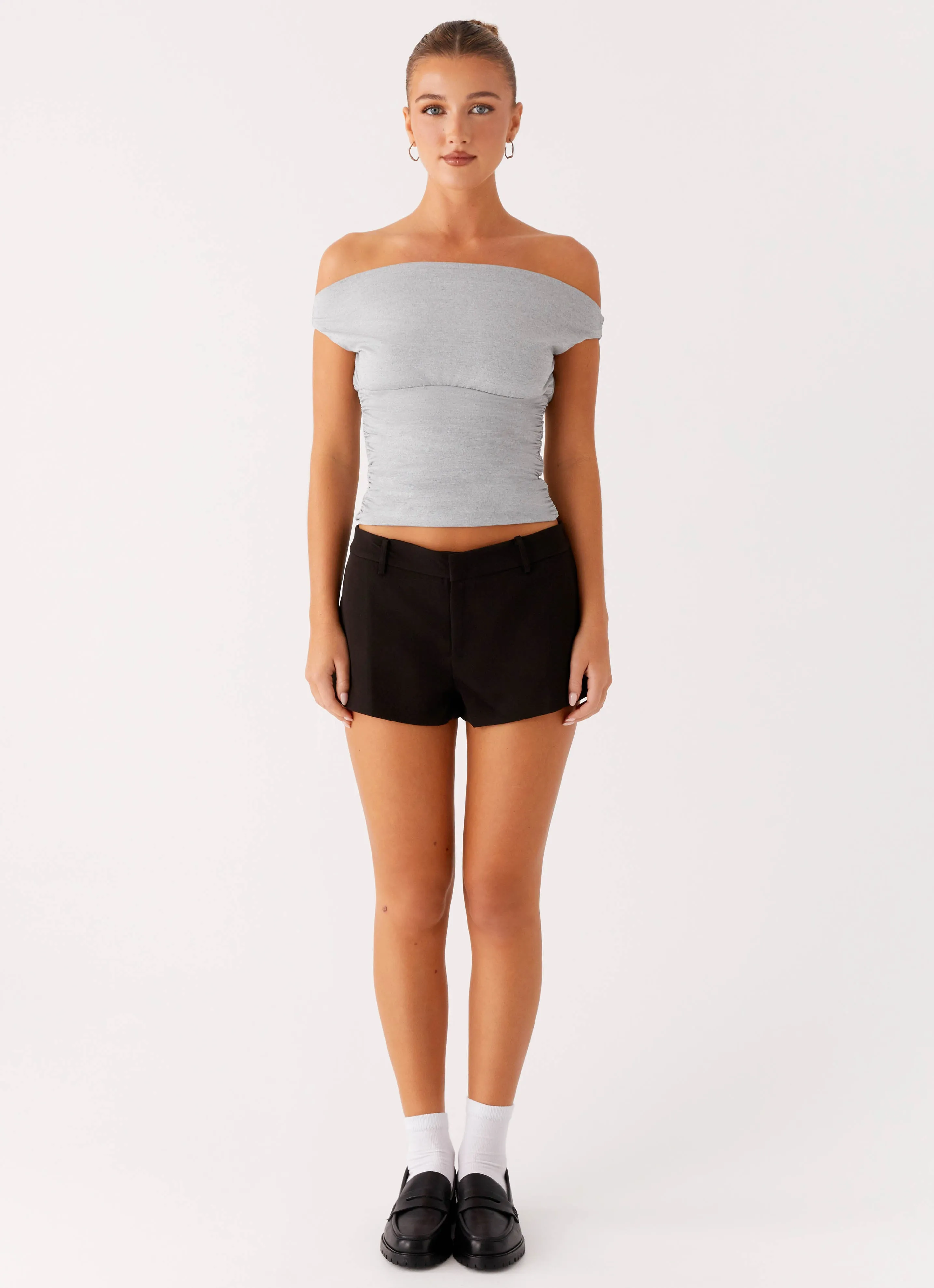 Reva Off Shoulder Top - Grey sold by Peppermayo product image thumbnail 2