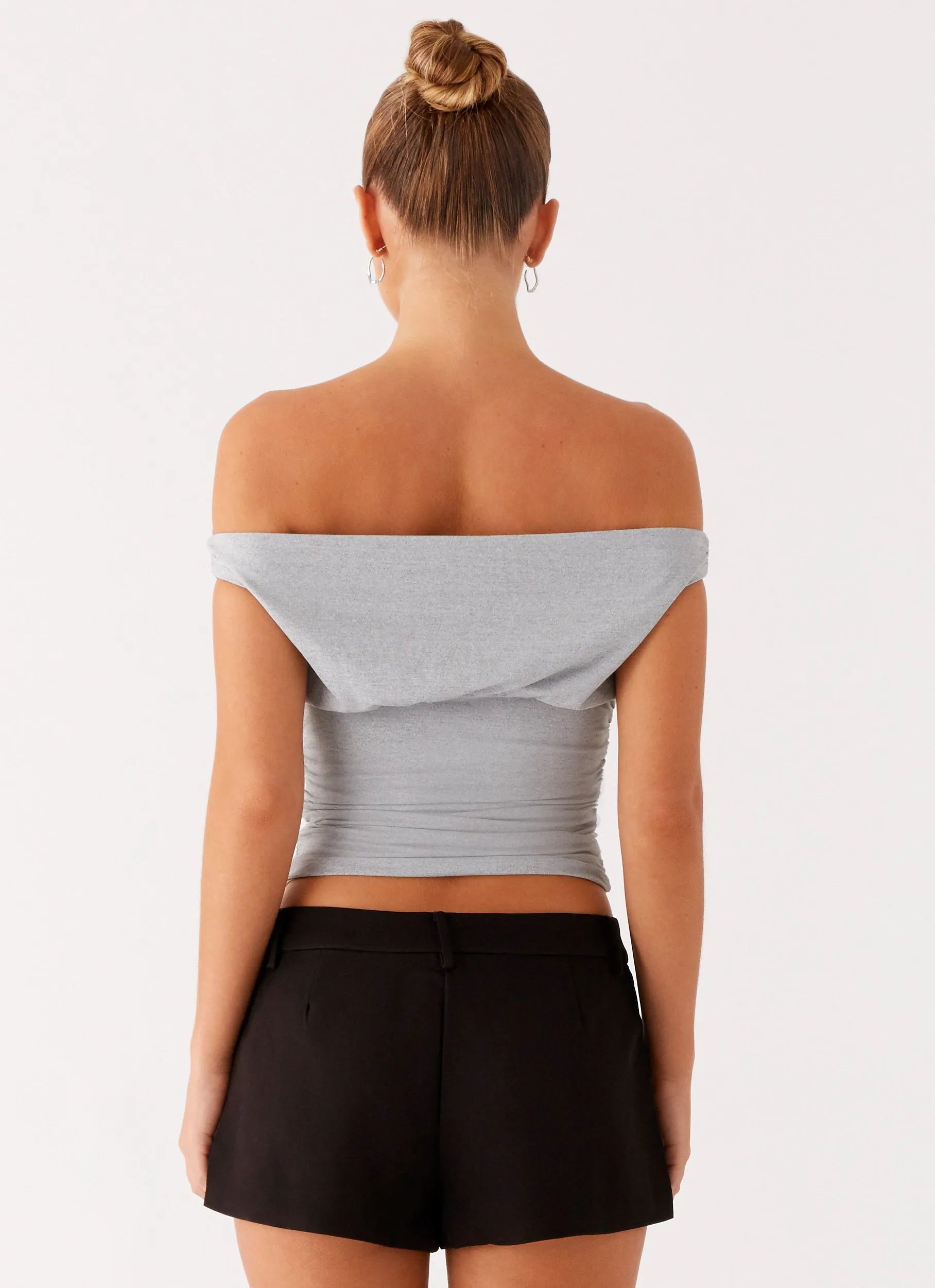 Reva Off Shoulder Top - Grey sold by Peppermayo product image thumbnail 4