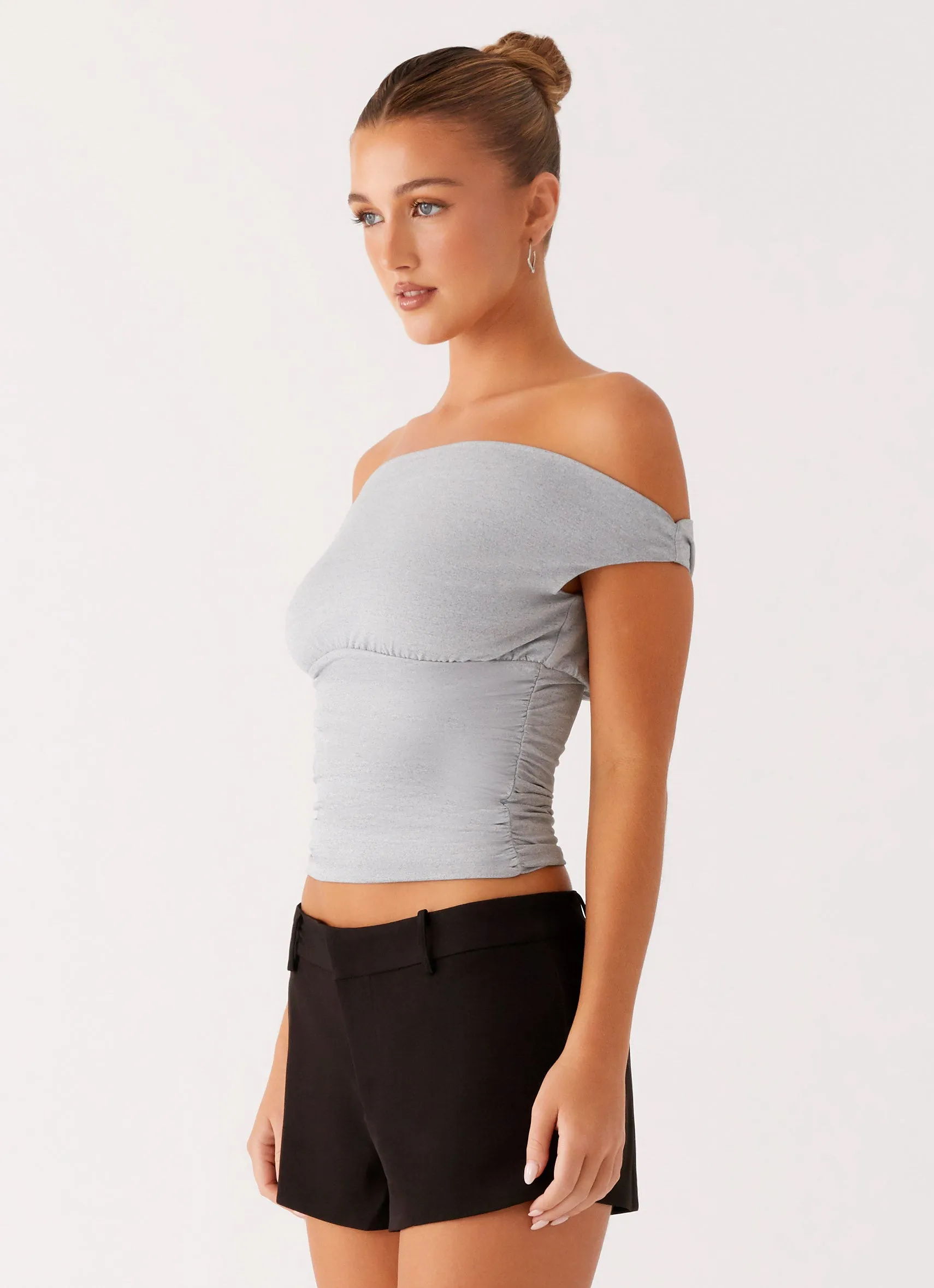 Reva Off Shoulder Top - Grey sold by Peppermayo product image thumbnail 3