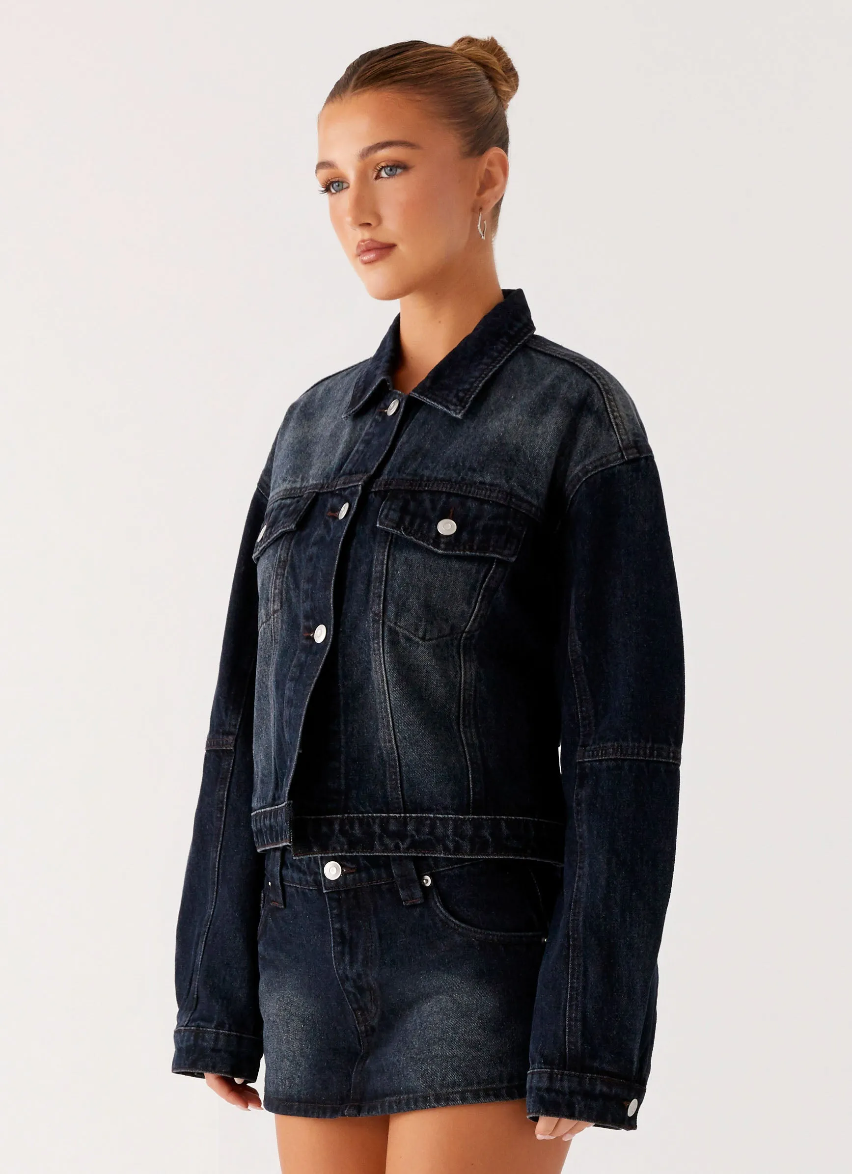 Tropics Denim Jacket - Washed Dark Blue sold by Peppermayo product image thumbnail 2