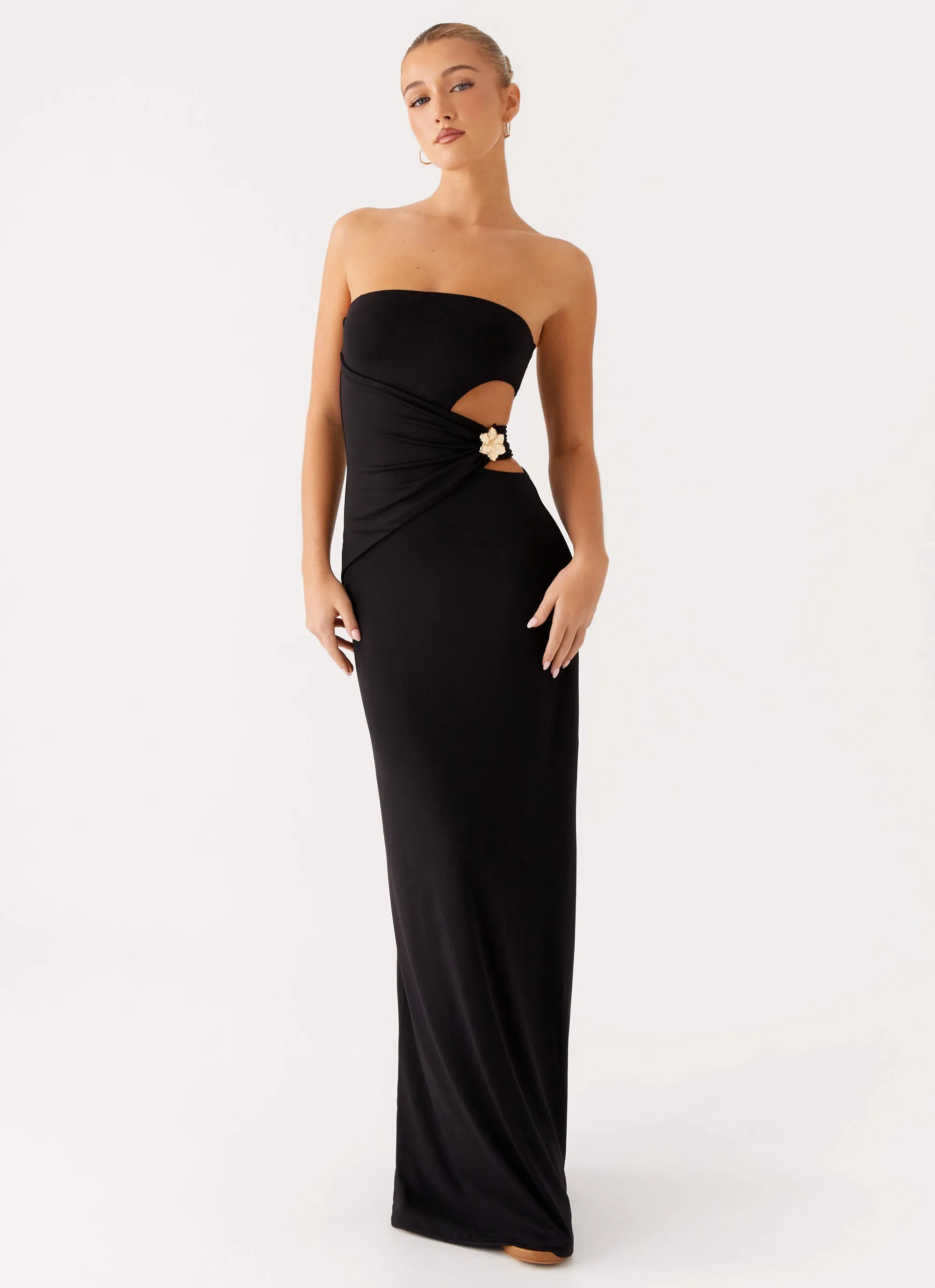 Anetta Maxi Dress - Black sold by Peppermayo