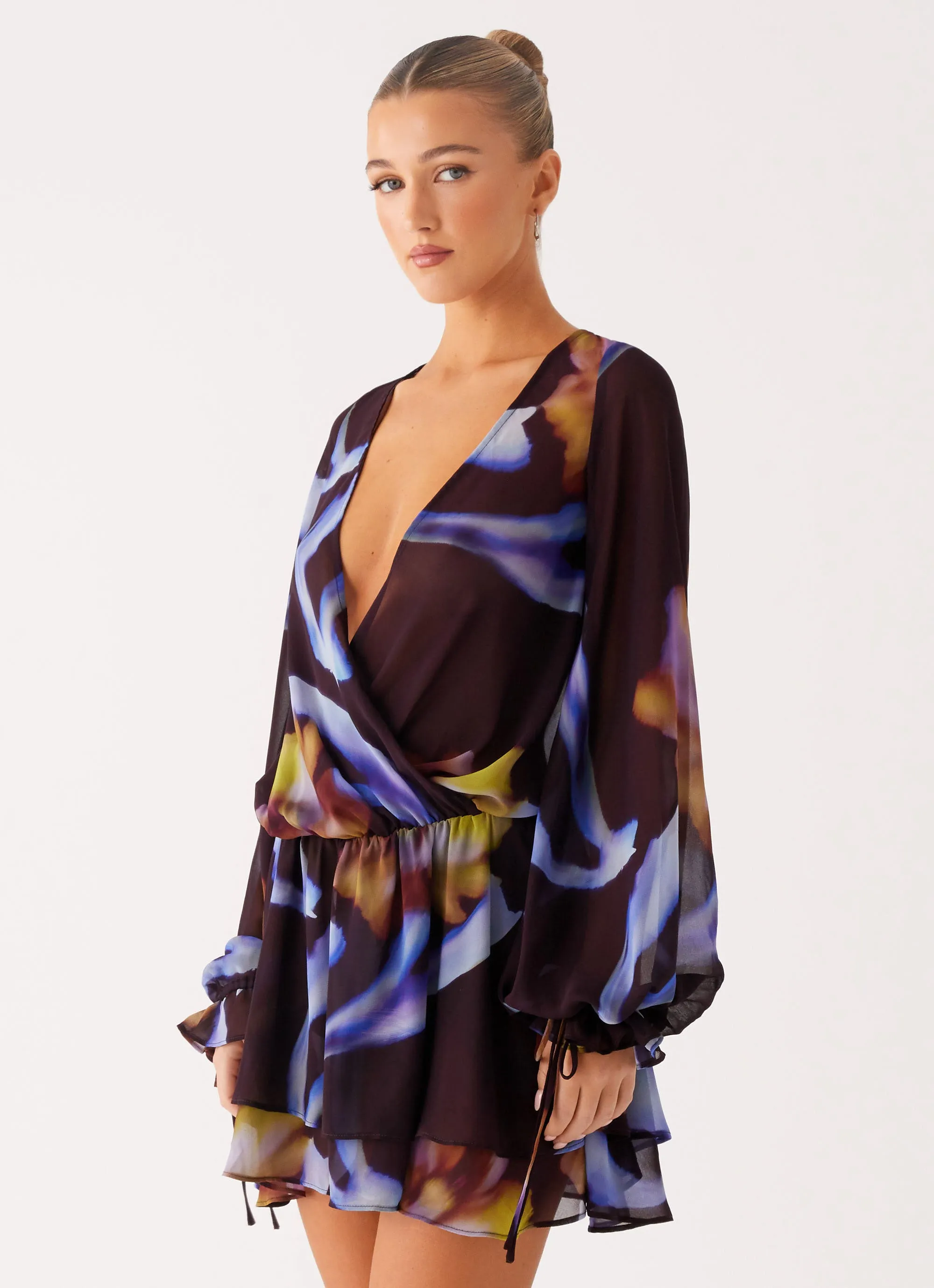 Passion Long Sleeve Mini Dress - Dark Floral sold by Peppermayo product image thumbnail 4