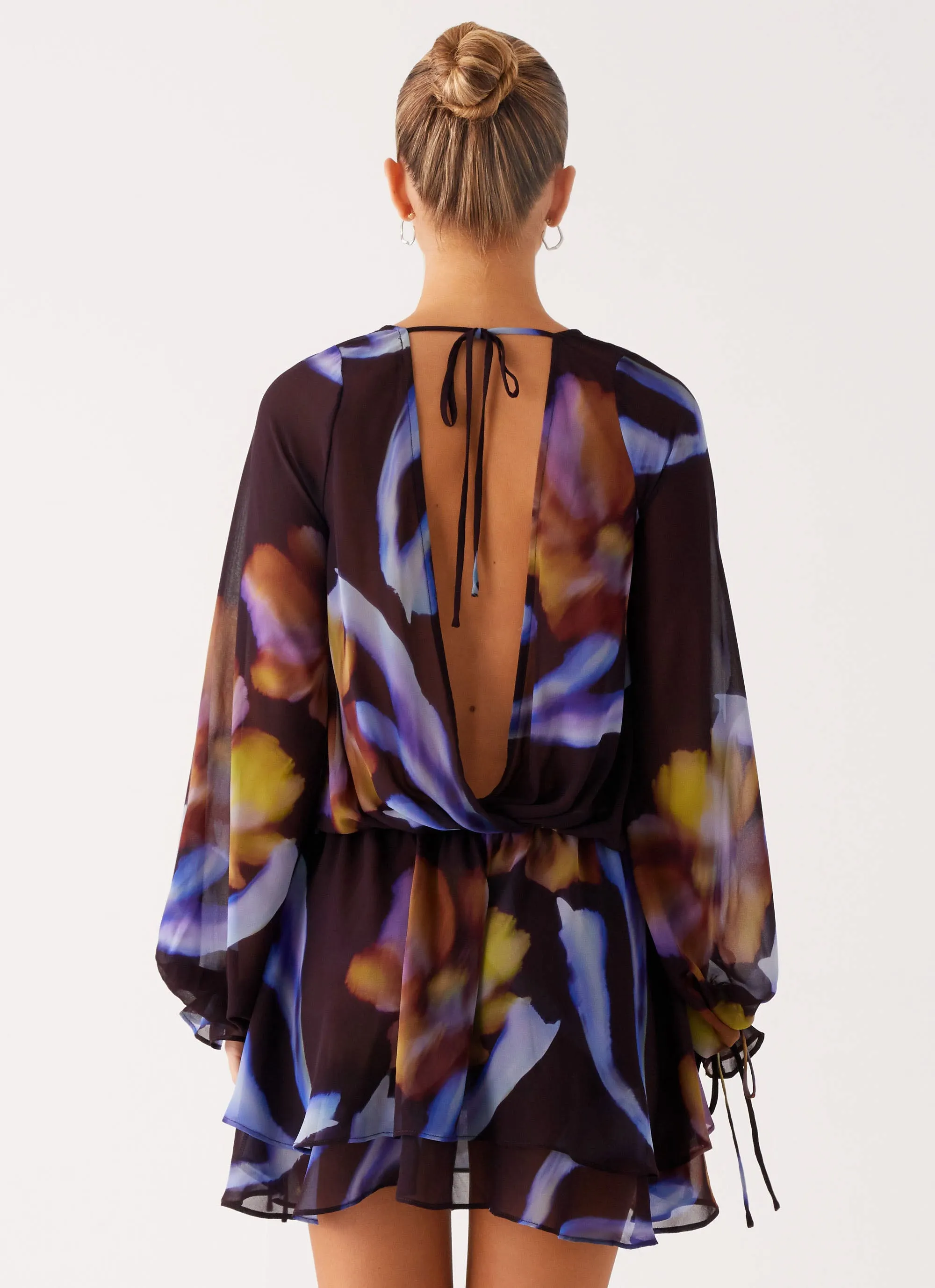 Passion Long Sleeve Mini Dress - Dark Floral sold by Peppermayo product image thumbnail 5