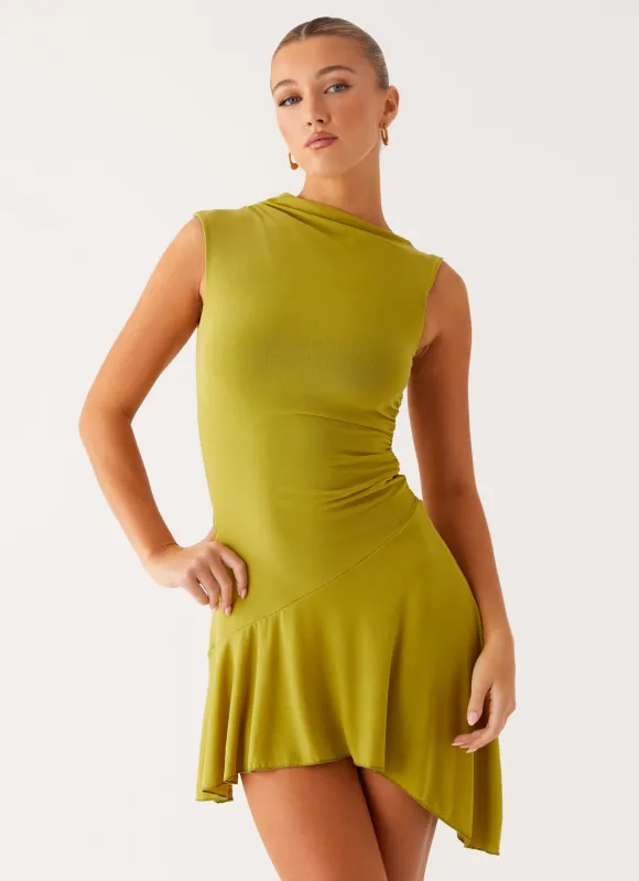 Lanai Mesh Mini Dress - Lime sold by Peppermayo