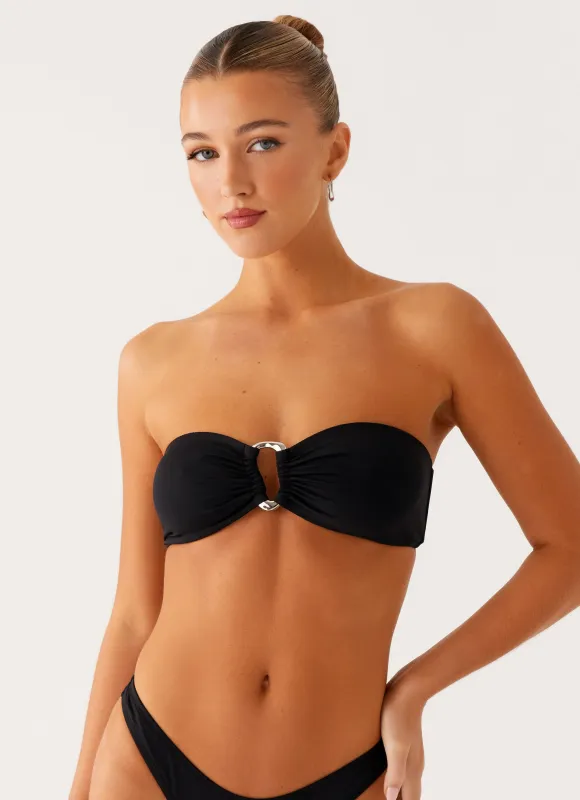 Cuba Strapless Bikini Top - Black sold by Peppermayo