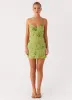 Vietta Sequin Cami Mini Dress - Lime sold by Peppermayo