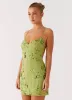 Vietta Sequin Cami Mini Dress - Lime sold by Peppermayo