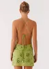 Vietta Sequin Cami Mini Dress - Lime sold by Peppermayo