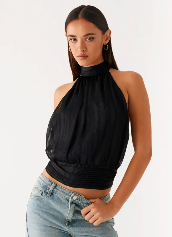 Willow Chiffon Top - Black sold by Peppermayo