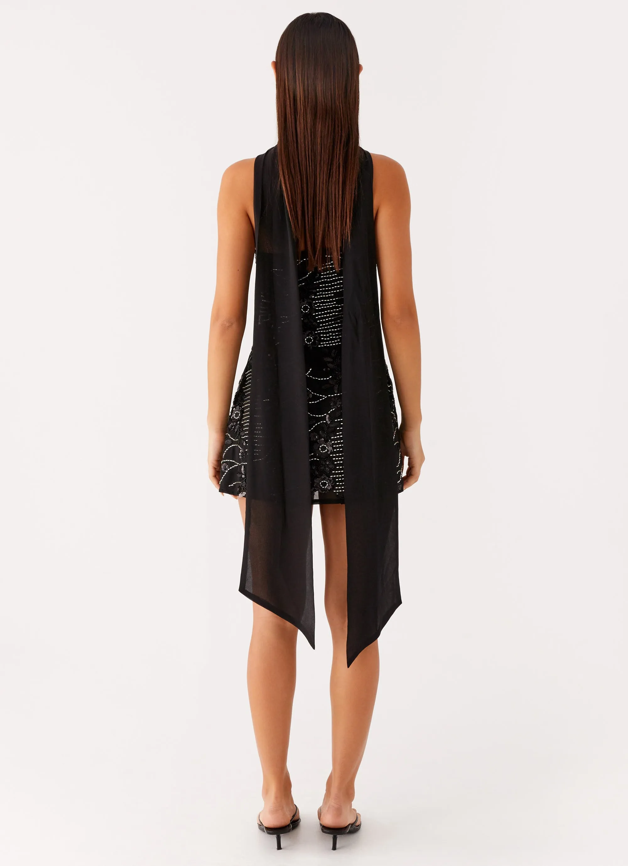 Kiesha Strapless Scarf Mini Dress - Black sold by Peppermayo product image thumbnail 4