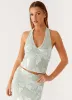 Radiate Halterneck Top - Sage sold by Peppermayo