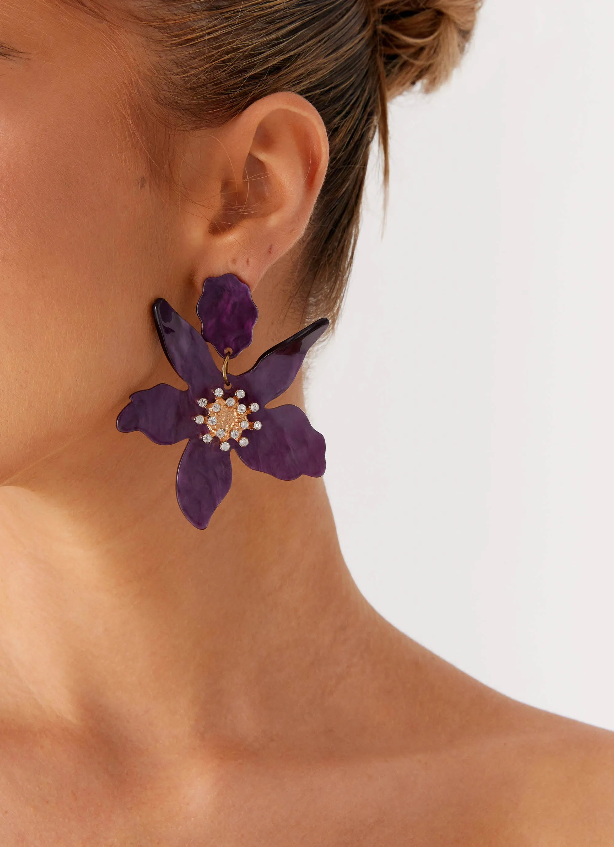 Siesta Flower Earrings - Purple sold by Peppermayo product image thumbnail 3