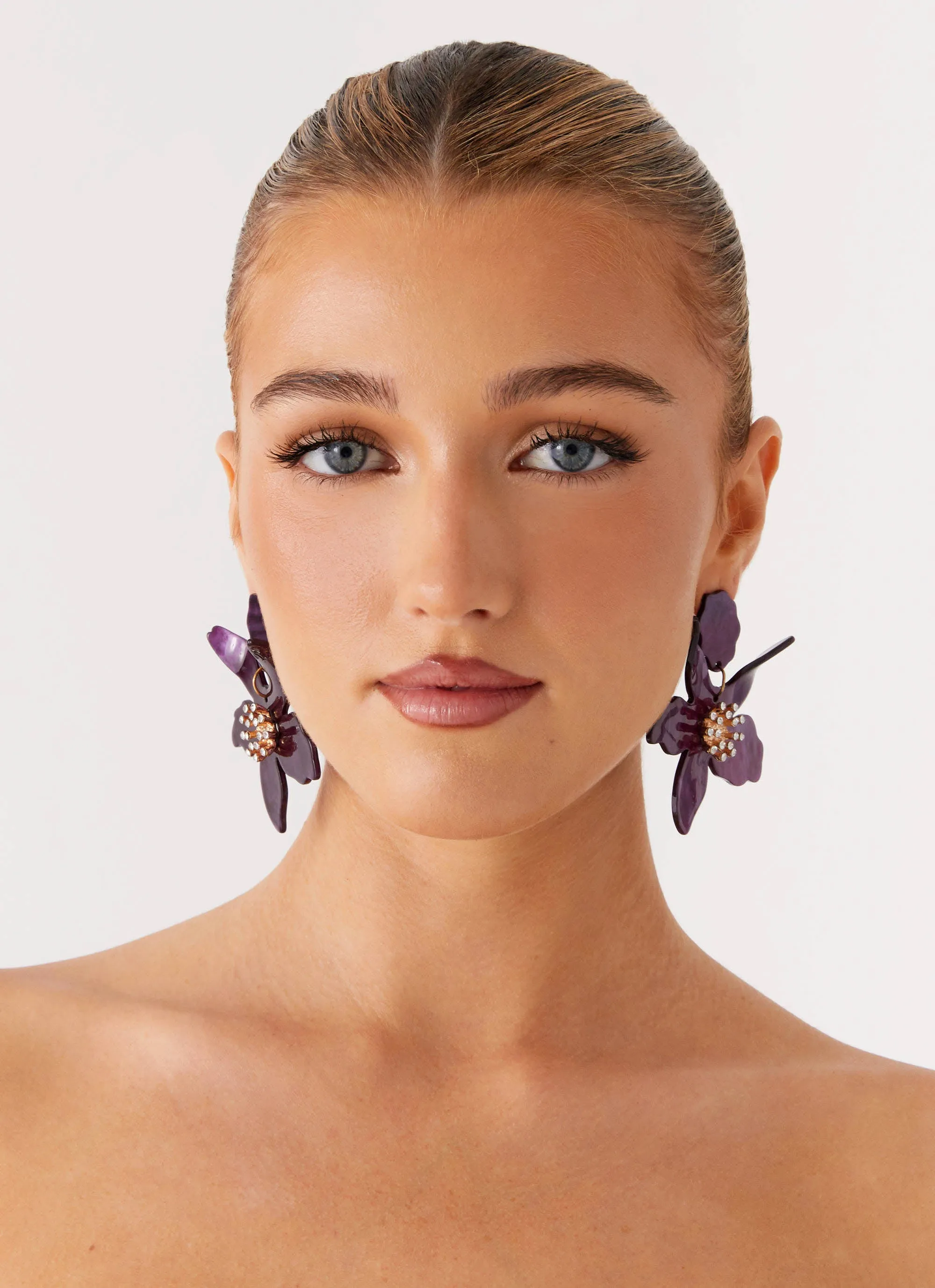 Siesta Flower Earrings - Purple sold by Peppermayo product image thumbnail 4