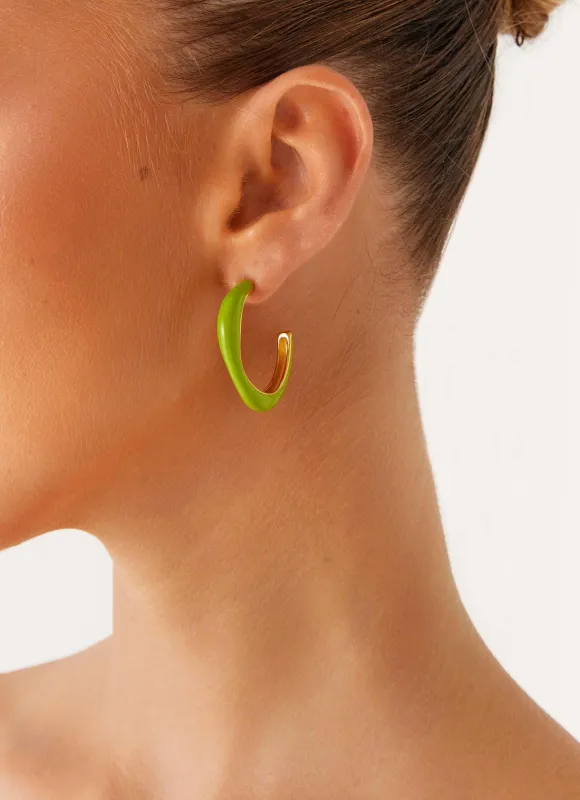 Keyon Earrings - Green sold by Peppermayo
