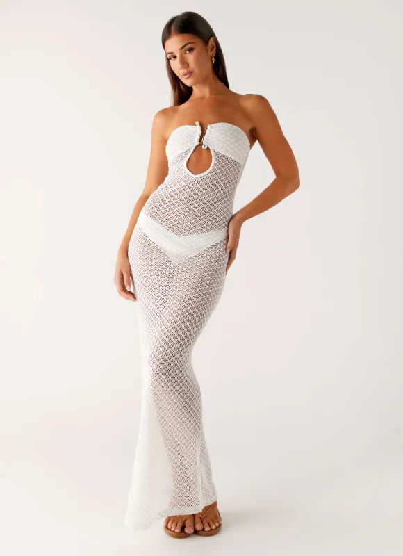 Showcase Crochet Maxi Dress - Ivory sold by Peppermayo