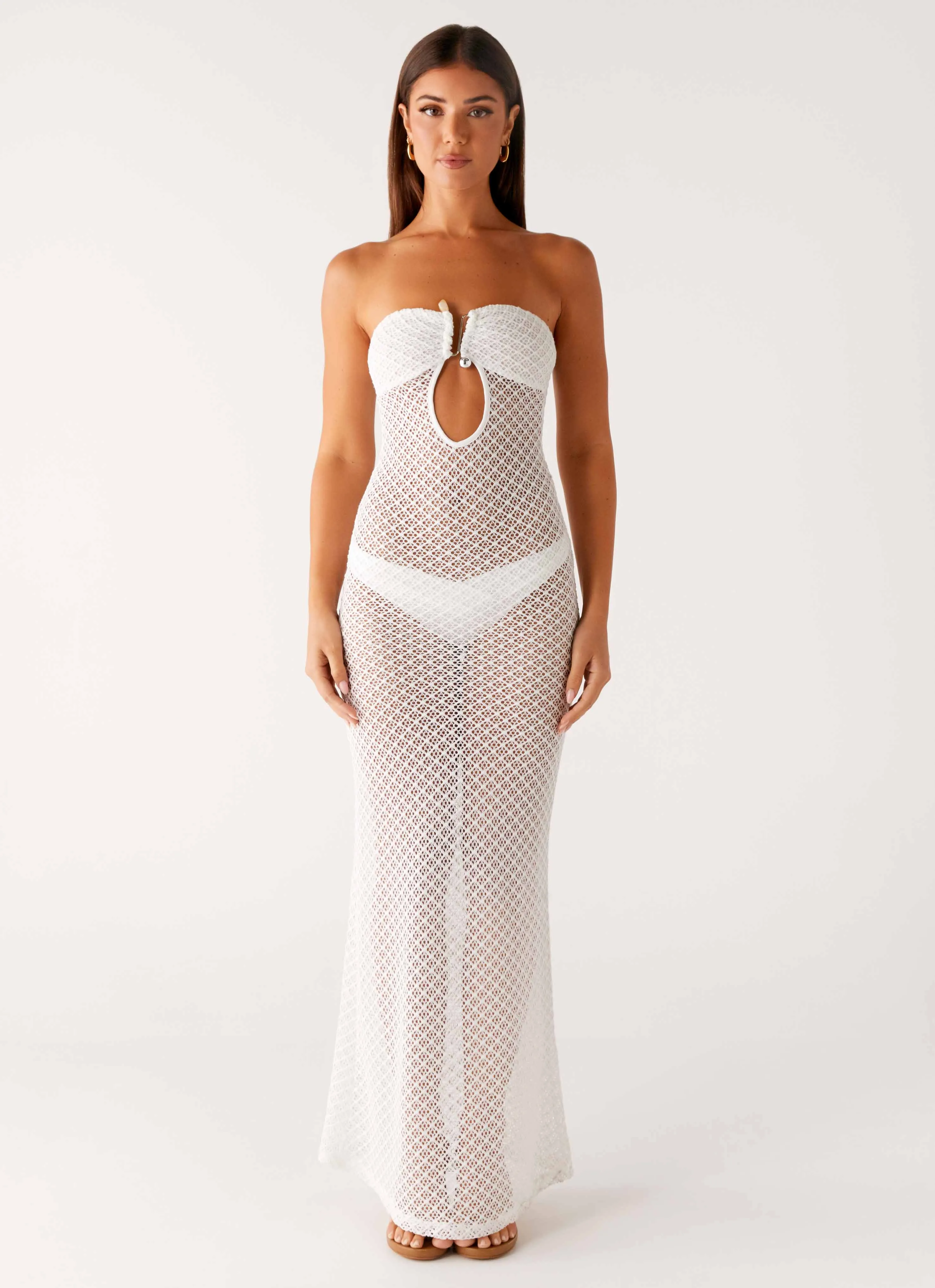 Showcase Crochet Maxi Dress - Ivory sold by Peppermayo product image thumbnail 2