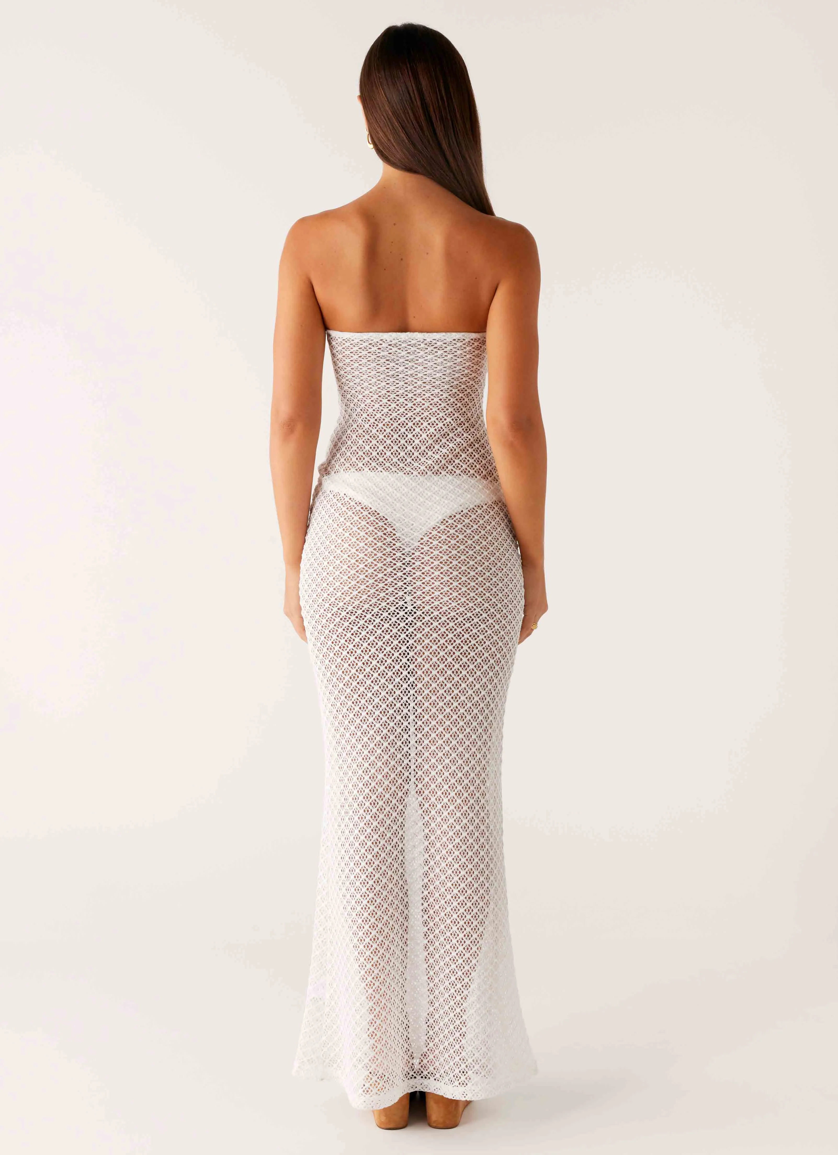 Showcase Crochet Maxi Dress - Ivory sold by Peppermayo product image thumbnail 4