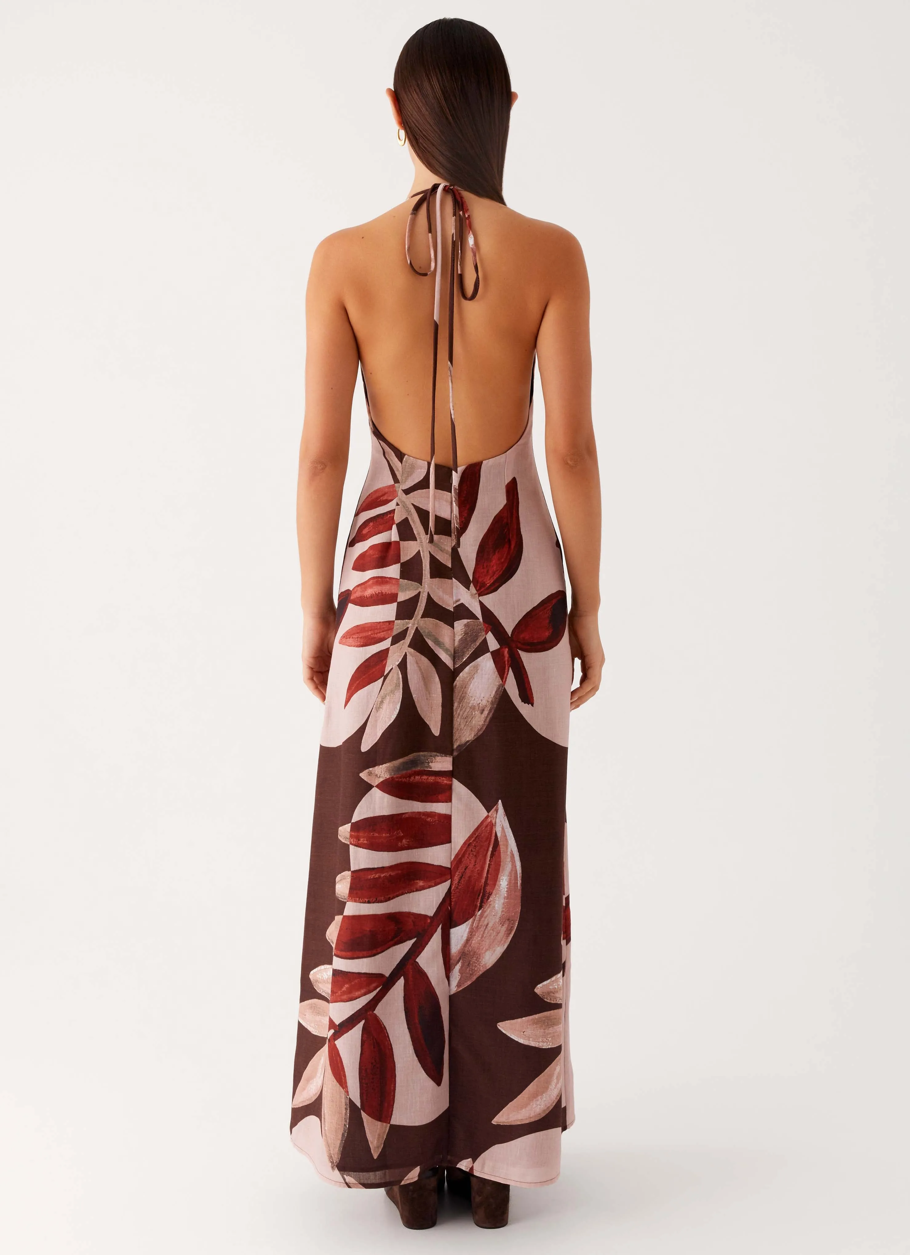 Autumn Linen Maxi Dress - Cinnamon Palm sold by Peppermayo product image thumbnail 4