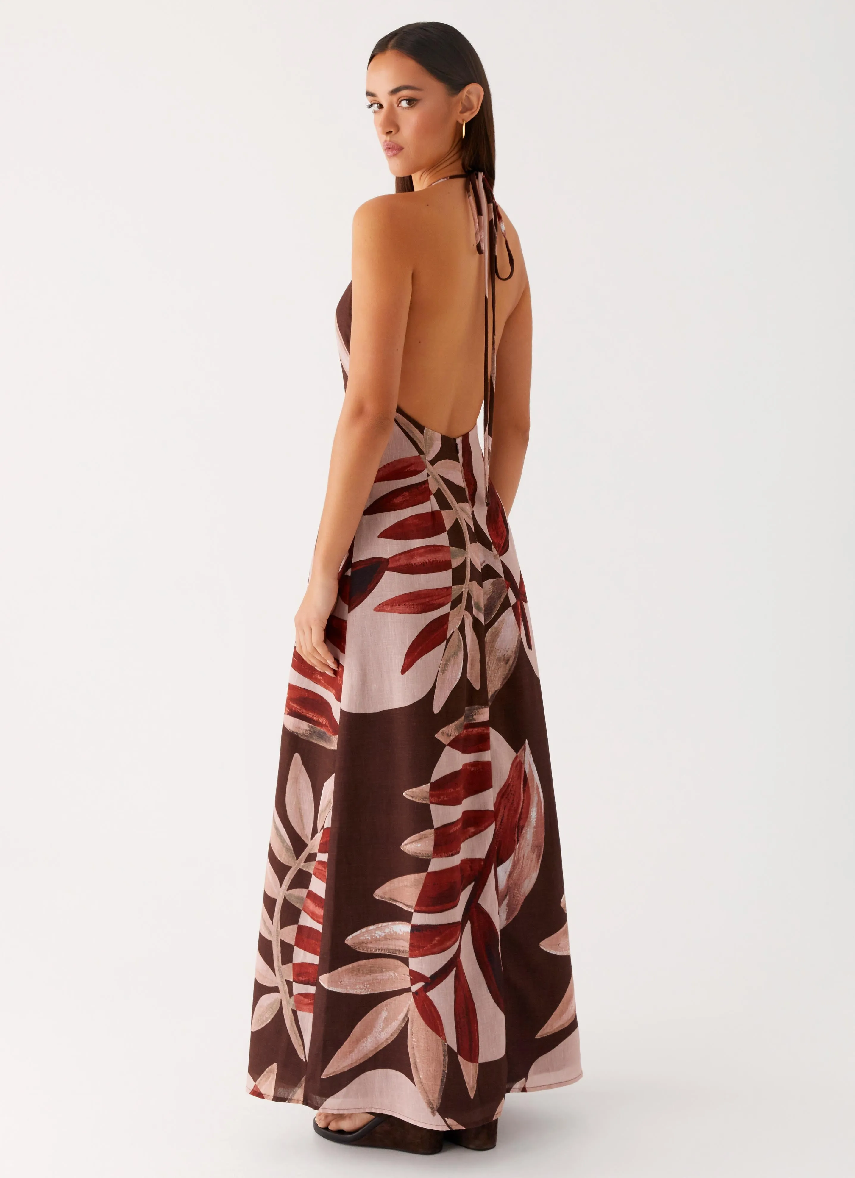 Autumn Linen Maxi Dress - Cinnamon Palm sold by Peppermayo product image thumbnail 5