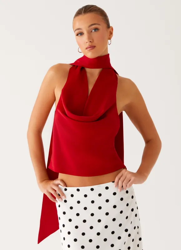 Catching Feelings Top - Red sold by Peppermayo