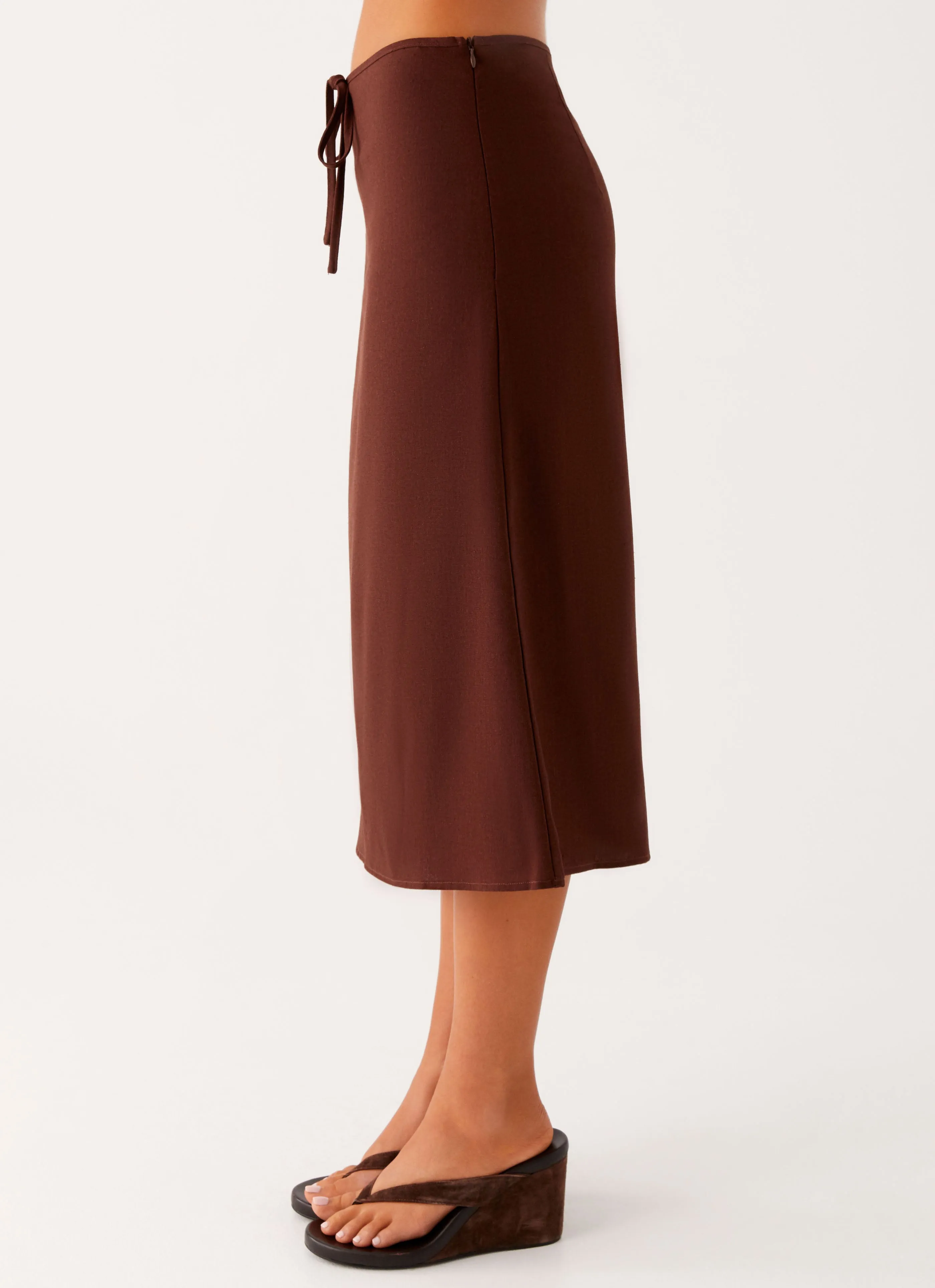 Esther Midi Skirt - Chocolate sold by Peppermayo product image thumbnail 3