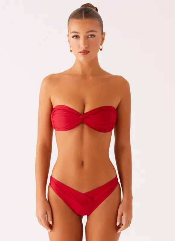Delta Bikini Bottoms - Deep Red sold by Peppermayo