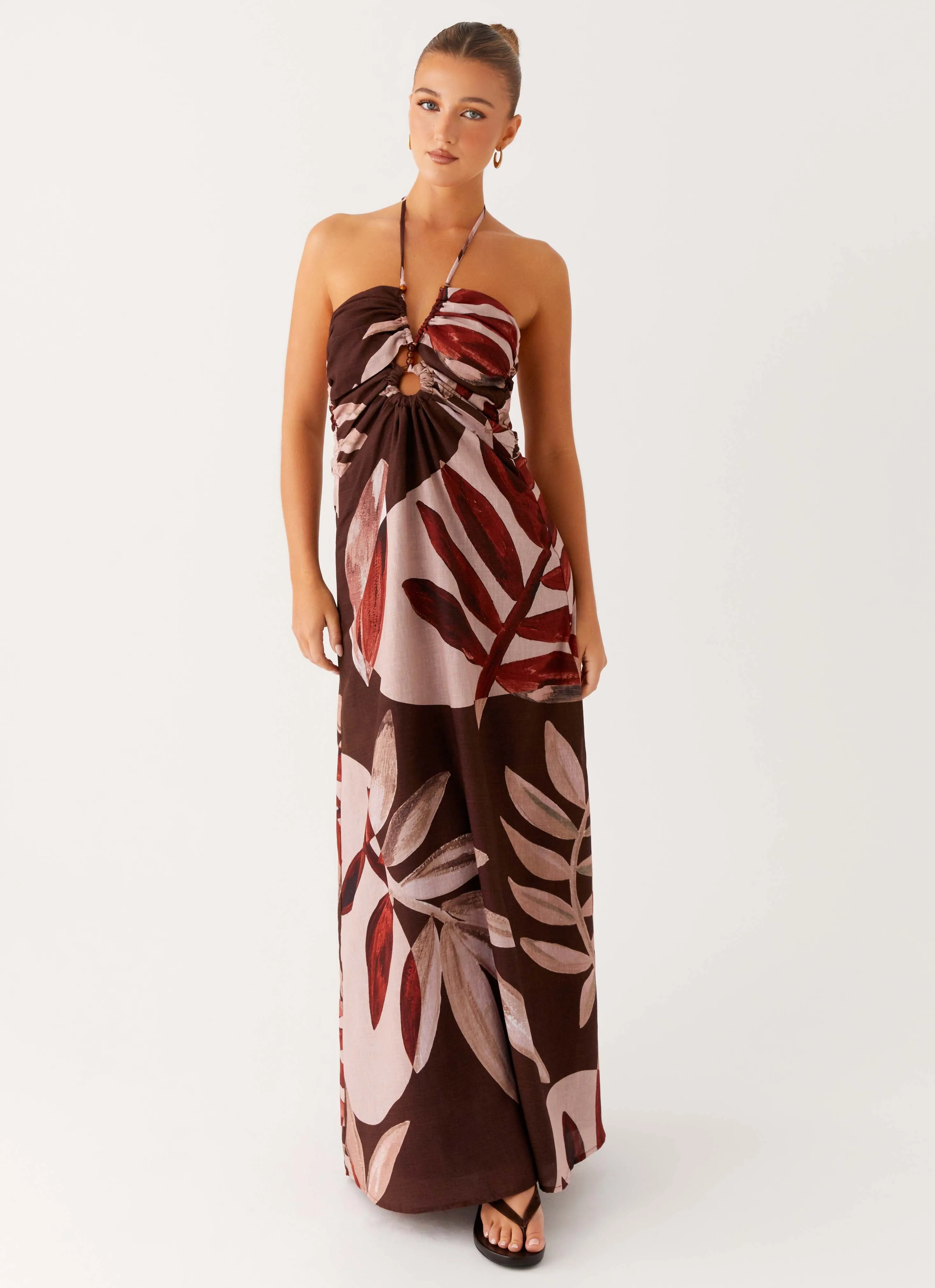 Ramona Linen Maxi Dress - Cinnamon Palm sold by Peppermayo product image thumbnail 4