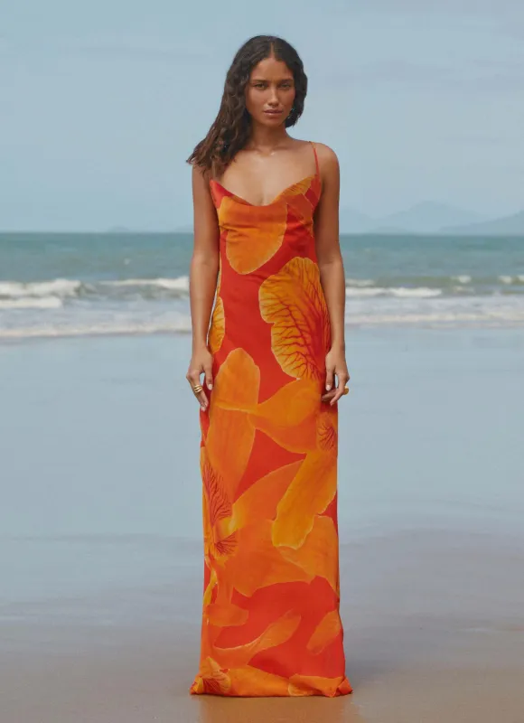 Midafternoon Maxi Dress - Serene Orange sold by Peppermayo