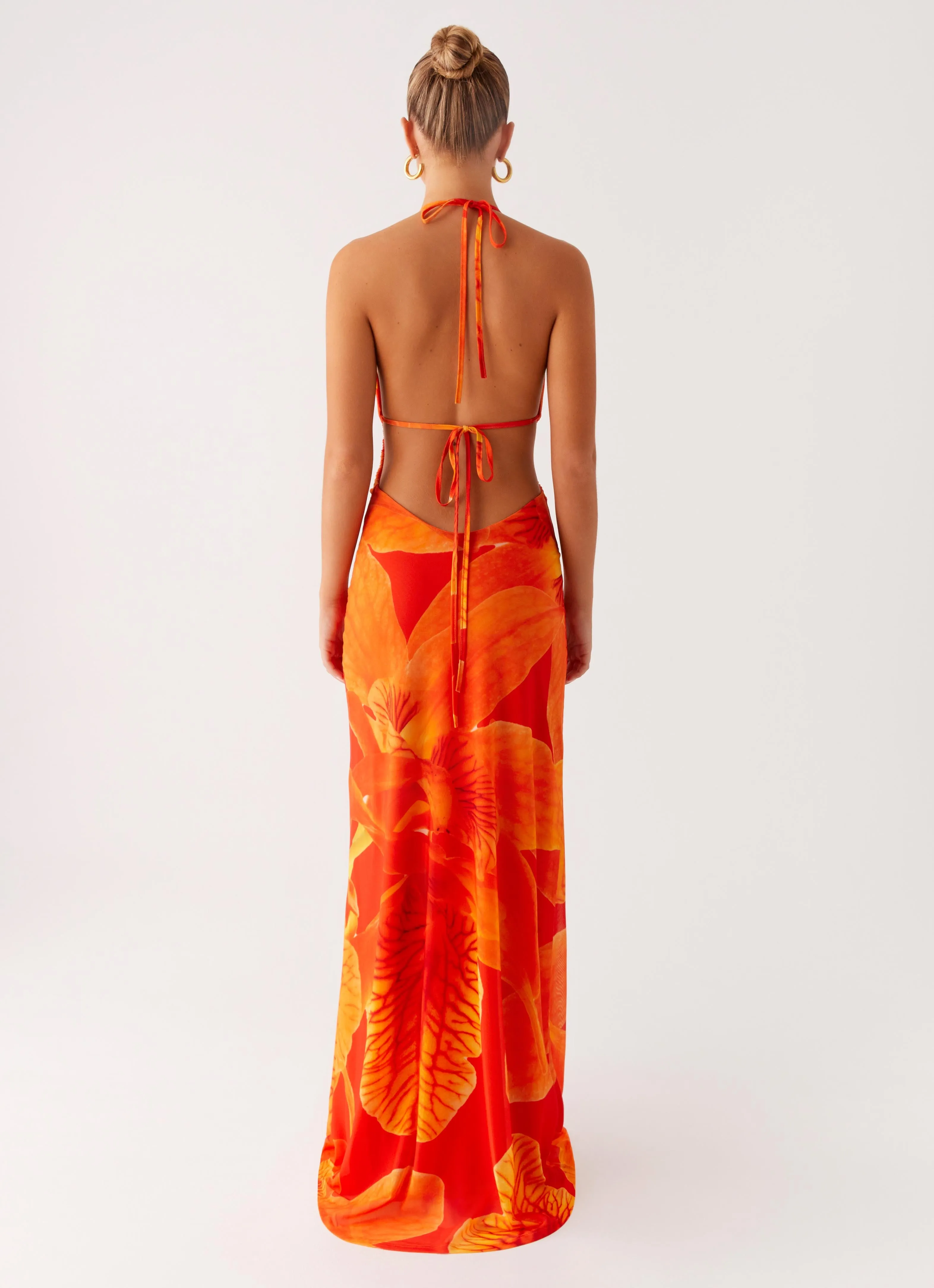 Palawan Mesh Maxi Dress - Orange Floral sold by Peppermayo product image thumbnail 3