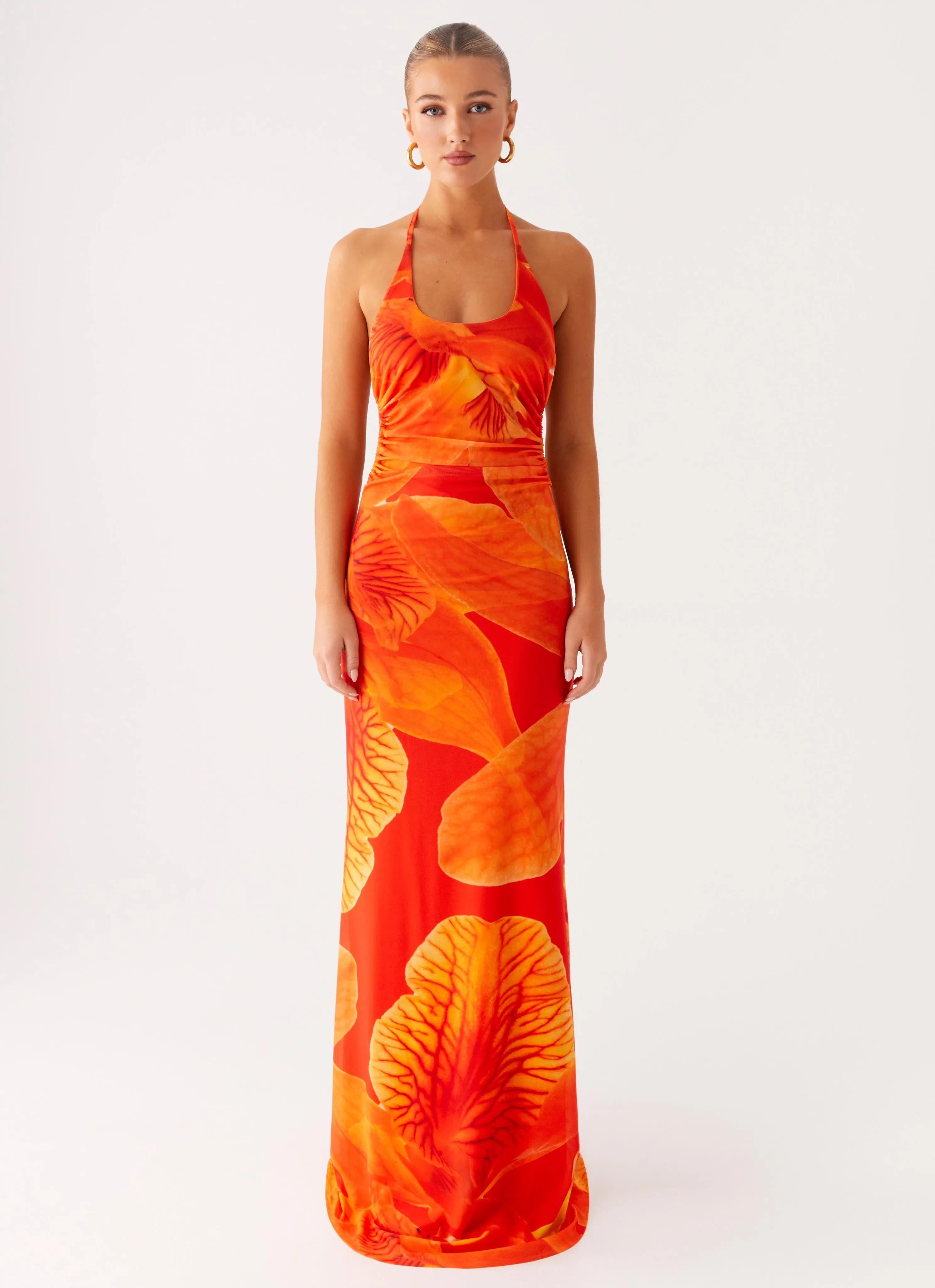 Palawan Mesh Maxi Dress - Orange Floral sold by Peppermayo product image thumbnail 4