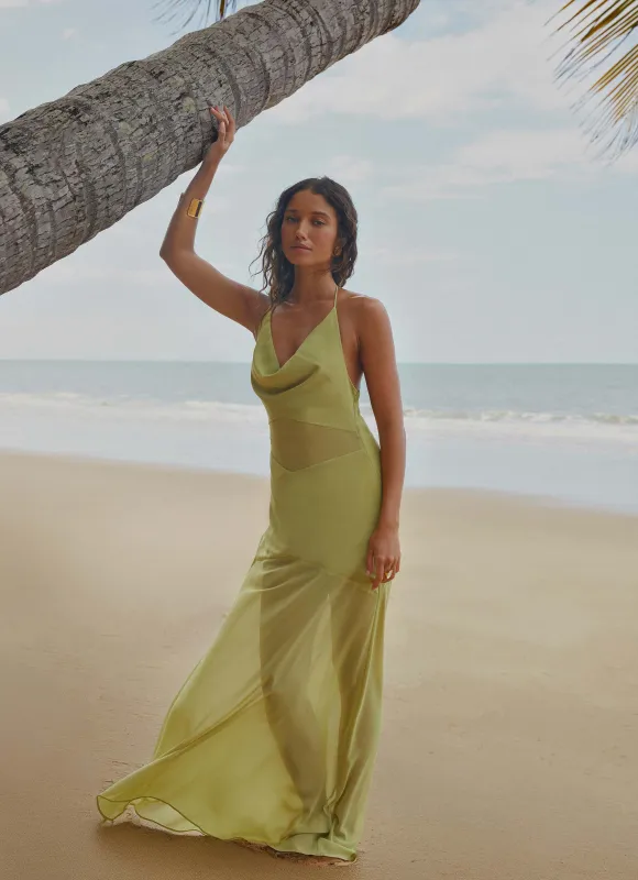 Samoa Maxi Dress - Lime made by Peppermayo