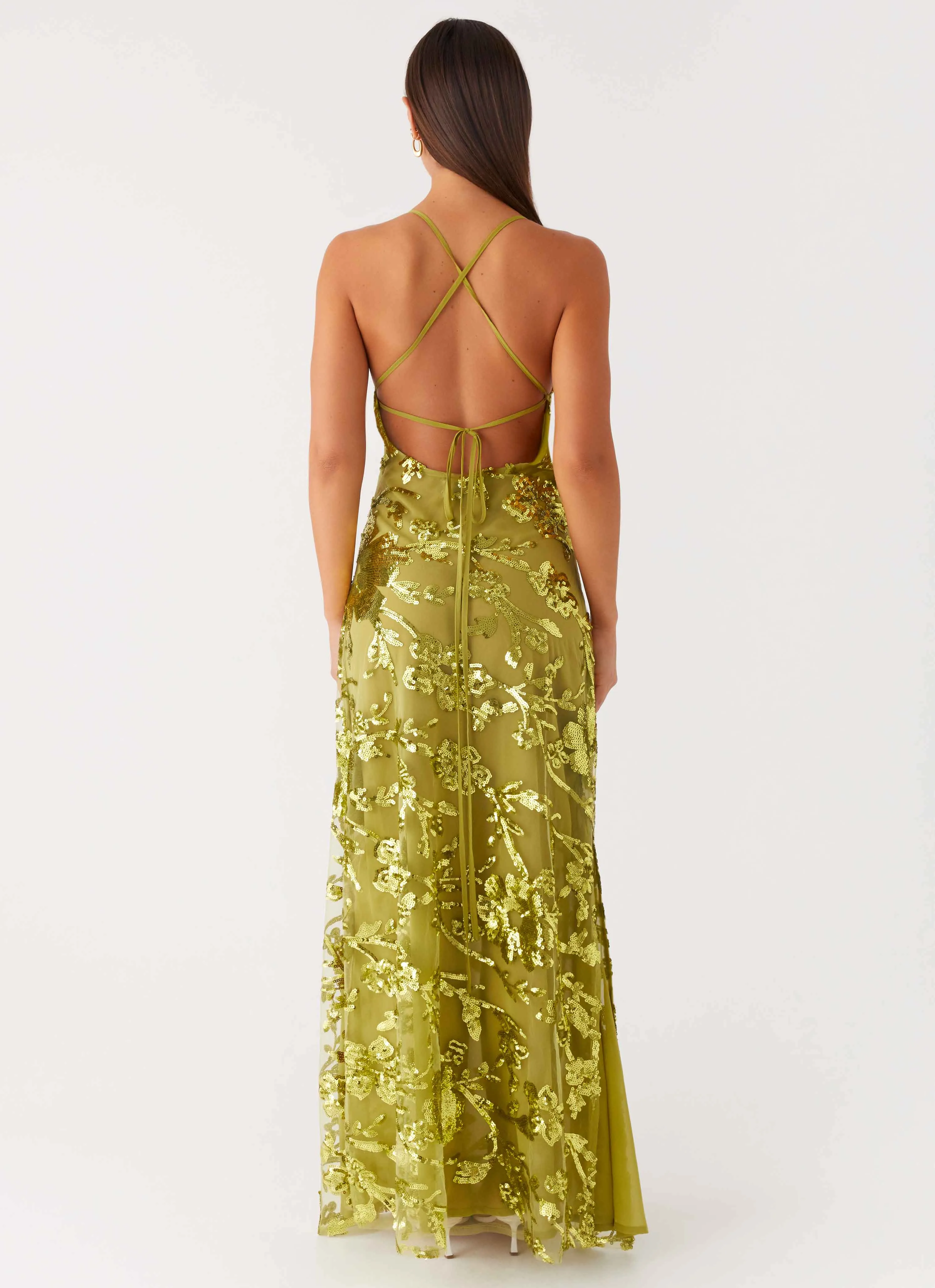 Havana Sequin Maxi Dress - Lime sold by Peppermayo product image thumbnail 4