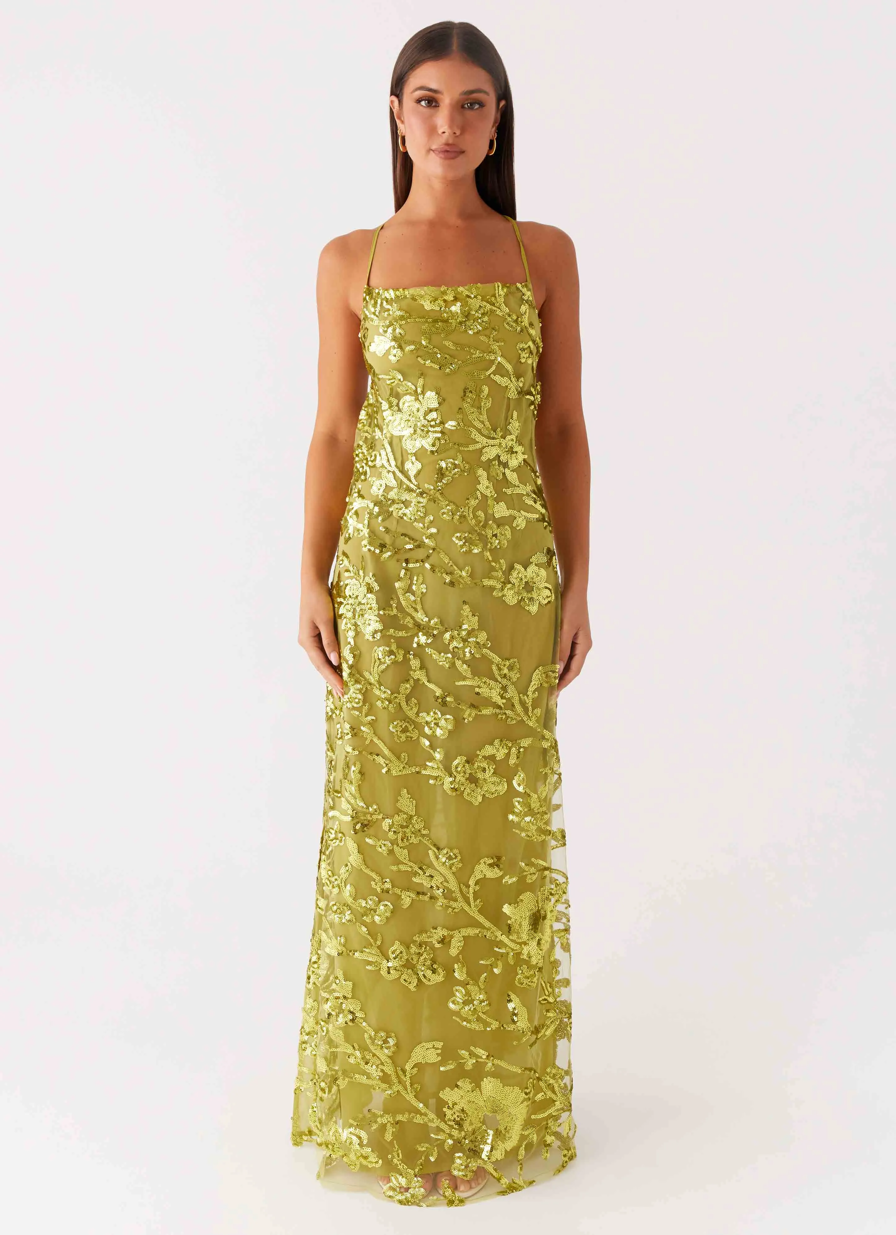 Havana Sequin Maxi Dress - Lime sold by Peppermayo product image thumbnail 5