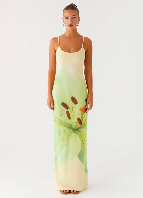 Bad News Mesh Maxi Dress - Yellow Lily sold by Peppermayo