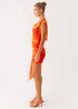 Good Fortune Mini Dress - Serene Orange sold by Peppermayo