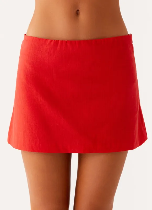Under Heat Mini Skirt - Tomato sold by Peppermayo