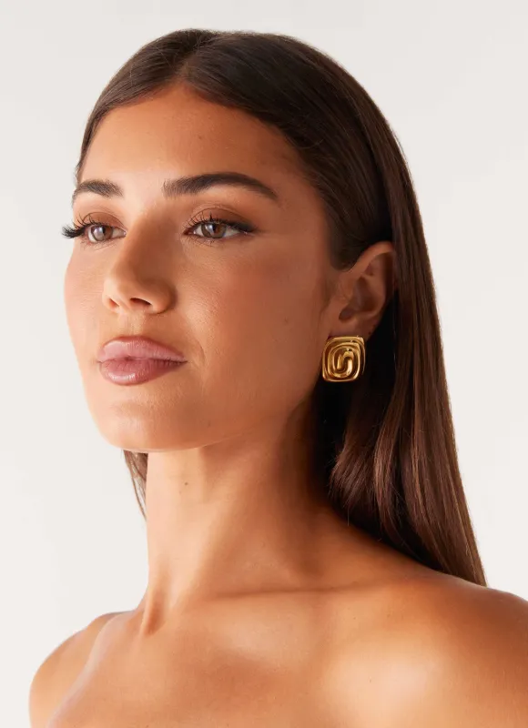 Bowie Earrings - Gold sold by Peppermayo